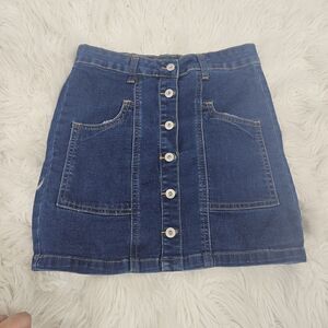 ADRIANO GOLDSCHMIED Sz14Y GIRL'S THE COLETTE BUTTON FRONT STRETCH DENIM SKIRT AG